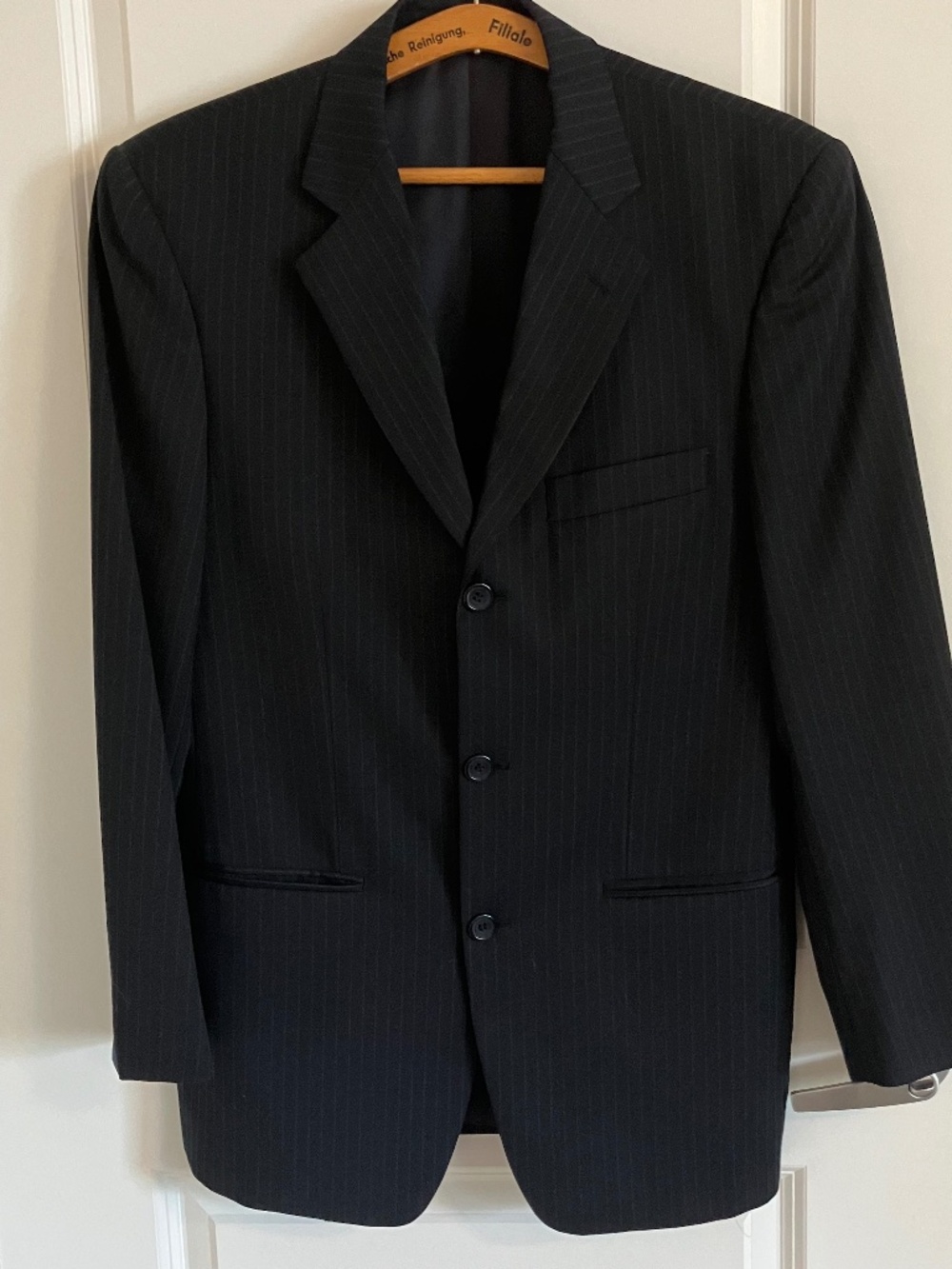 Men's Dark Gray Pinstripe Suit
